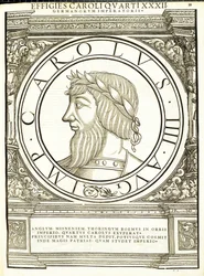 Carolus IIII, ilustración de Imperatorum romanorum omnium orientalium et occidentalium verissimae imagines ex antiquis numismatis